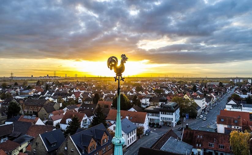 Widok na Bischofsheim z góry 