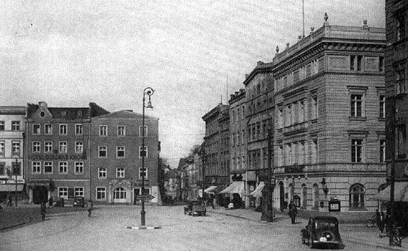 Pólnocno-wschodnia część rynku i widok na dzisiejszą ul. Bohaterów Getta