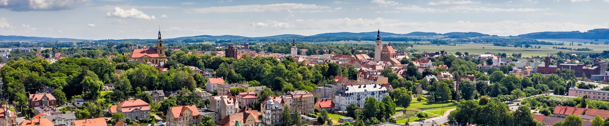 Panorama Dzierżoniowa z lotu ptaka