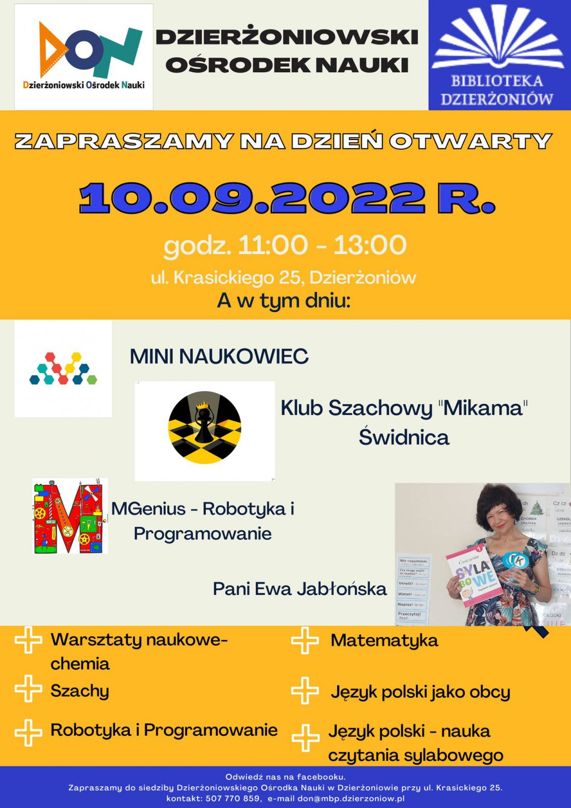 Plakat zawierający informacje podane w tekście 