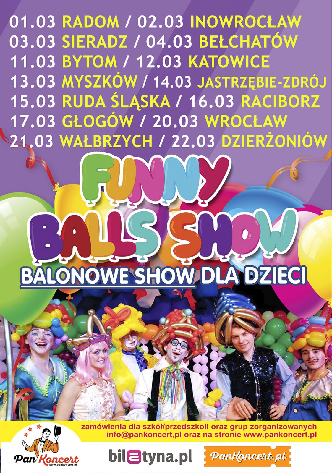 Plakat informujący o wydarzeniach balon show w Polsce