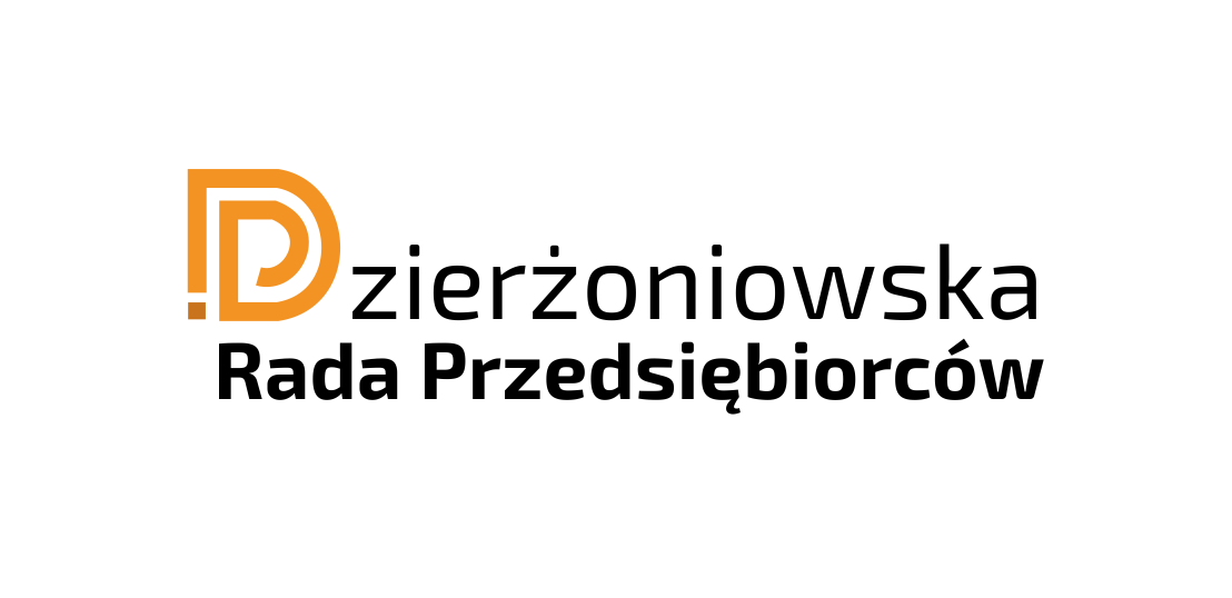 Element ozdobny z napisem Dzierżóniowska Rada Przedsiębiorców