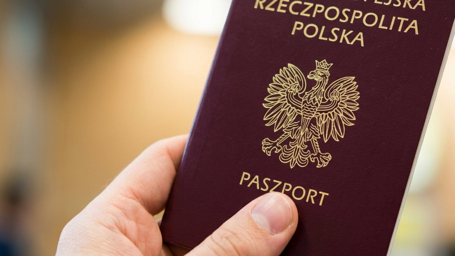 Ręka trzymająca polski paszport