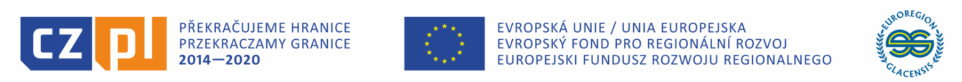 logotypy CZ PL przekraczamy granice 2014-2020, Europejski Fundusz Rozwoju Regionalnego, Euroregion Glacensis