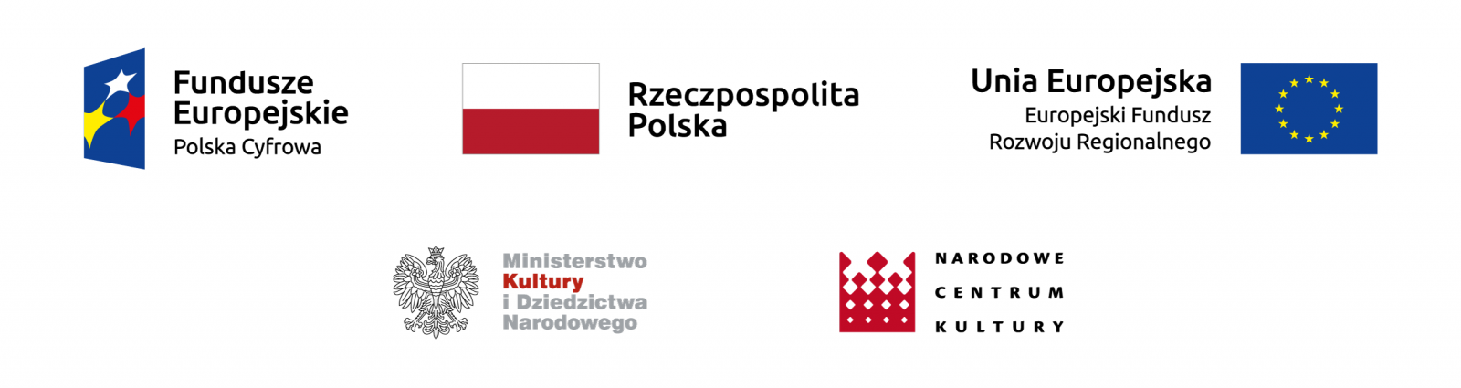 Logotypy projektów unijnych na białym tle