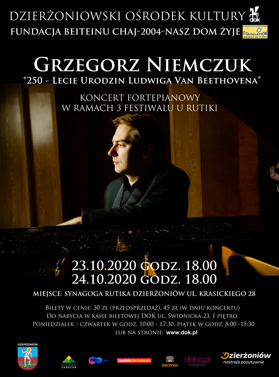 plakat koncertu fortepianowego Grzegorza Niemczuka