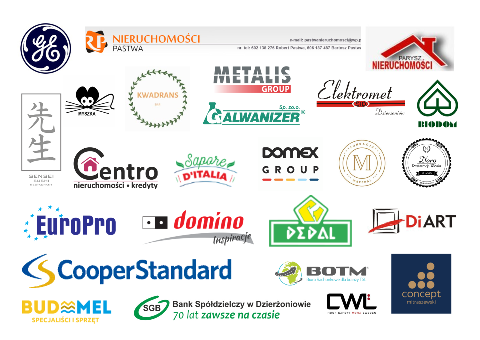 Logotypy firm, które wsparły organizację Wigilii