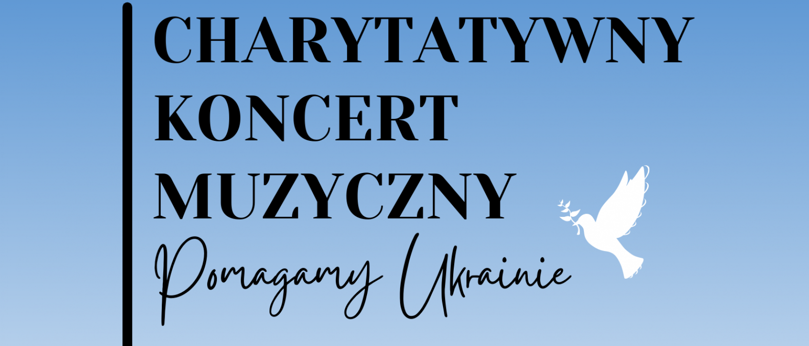 Plakat z napisem koncert charytatywny dla Ukrainy