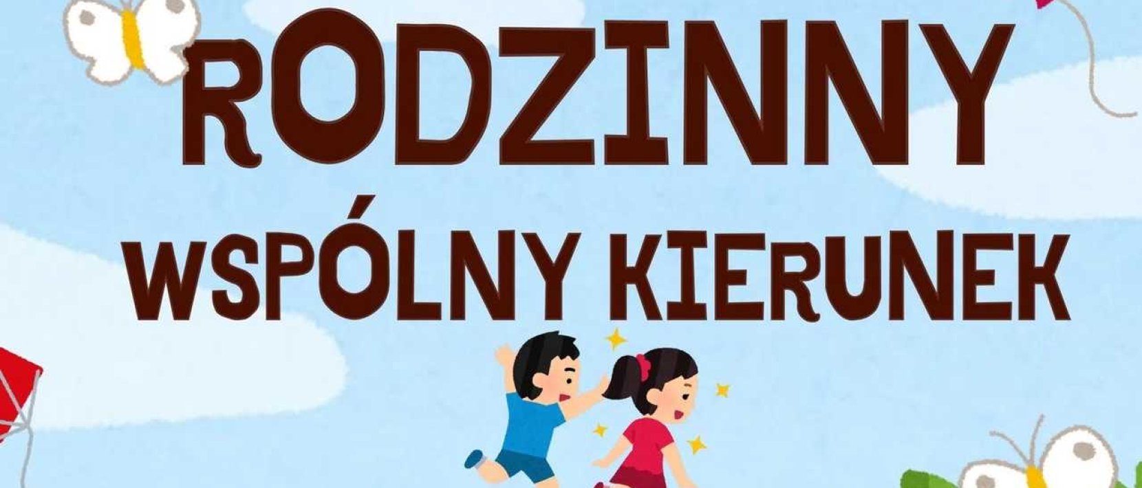 Plakat wydarzenia z informacjami podanymi w tekście i rysunkową grafiką bawiących się dzieci