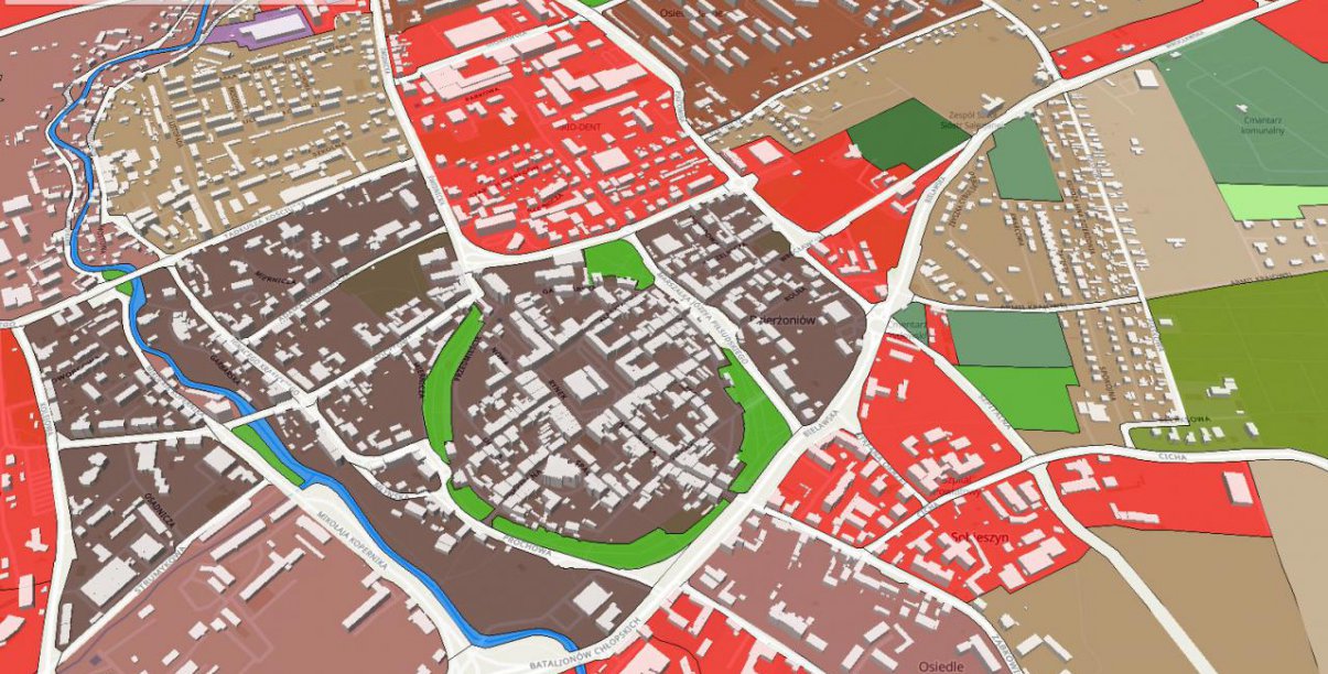 Plan centrum Dzierżoniowa