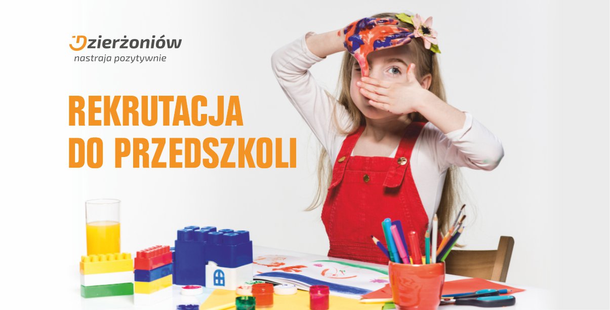 na zdjęciu dziecko które bawi sie klockami i napis: rekrutacja do przedszkoli, w lewym górny, rogu logo Dzierżoniów Nastraja Pozytywnie