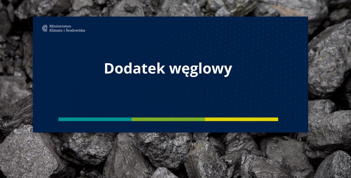 Grafika - granatowe tło i napis Dodatek Węglowy