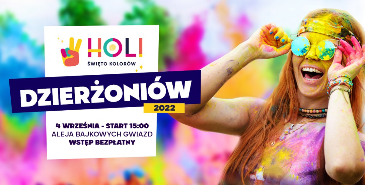 Zdjecie dziewczyny obsypanej kolorowymi proszkami