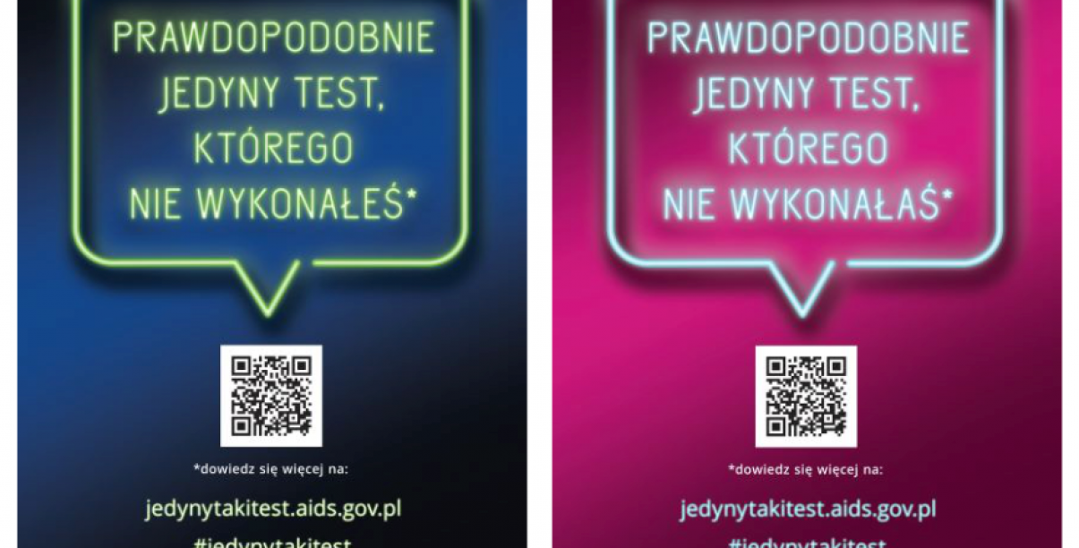 grafika: na różowym tle napis: prawdopodobnie jedyny taki test, którego nie zrobiłeś, logo ministerstwa zdrowia