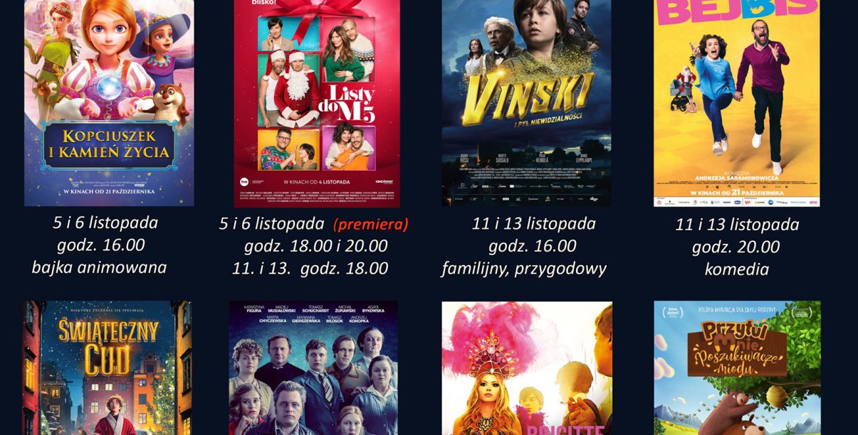 Plakaty filmowe na czarnym tle