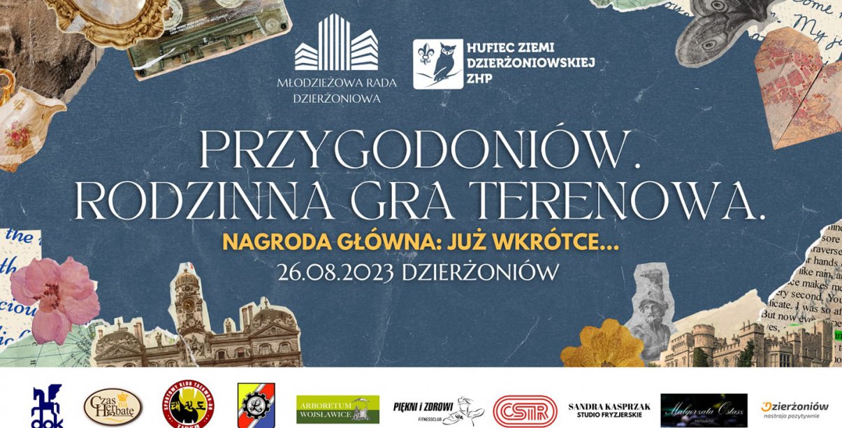 kolaż starych zdjęć i napis Przygodoniów
