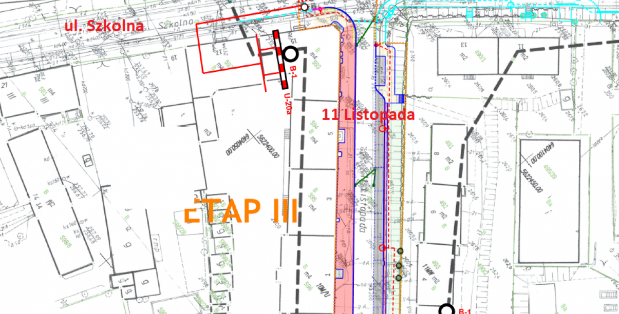 plan miastaz ul. 11 Listopada i Szkolną