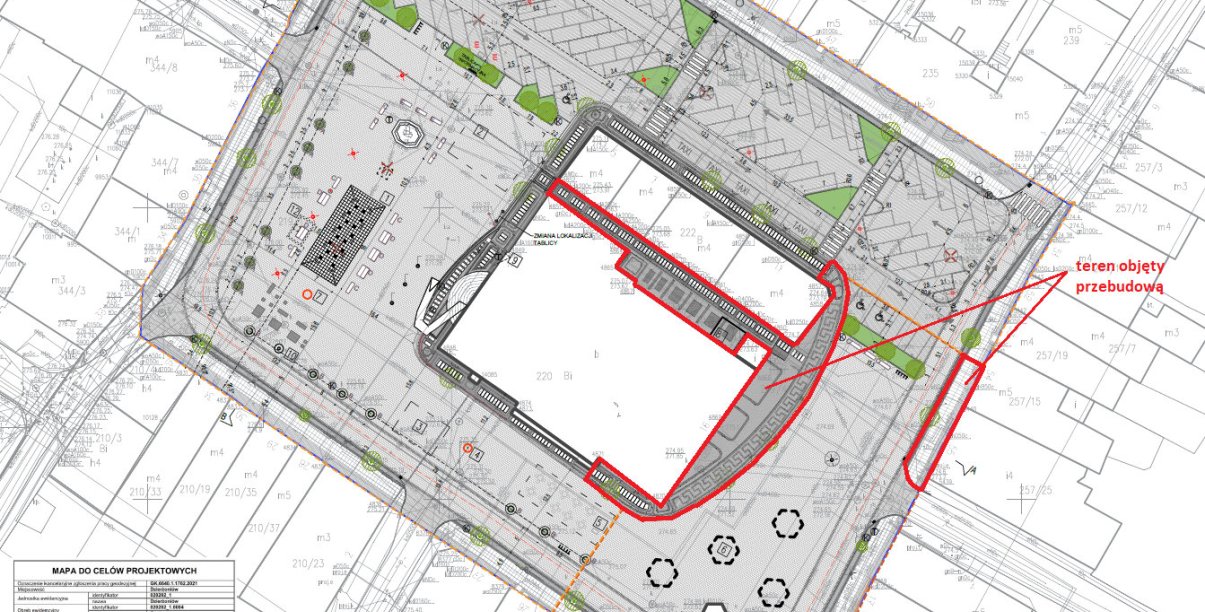 Fragment projektu technicznego przebudowy dzierżoniowskiego rynku