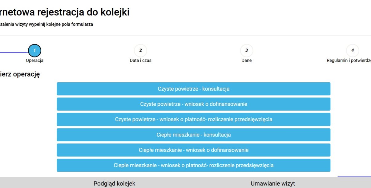Monitor systemu kolejkowego w punkcie Czyste Powietrze