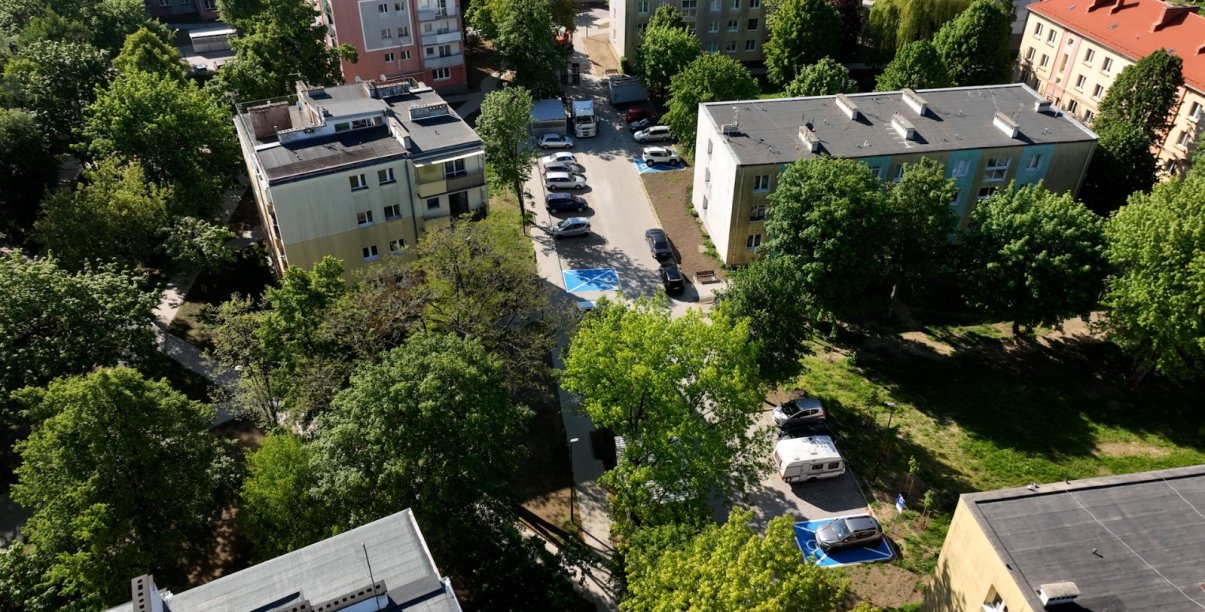 Osiedle Kolorowe w Dzierżoniowie z lotu ptaka