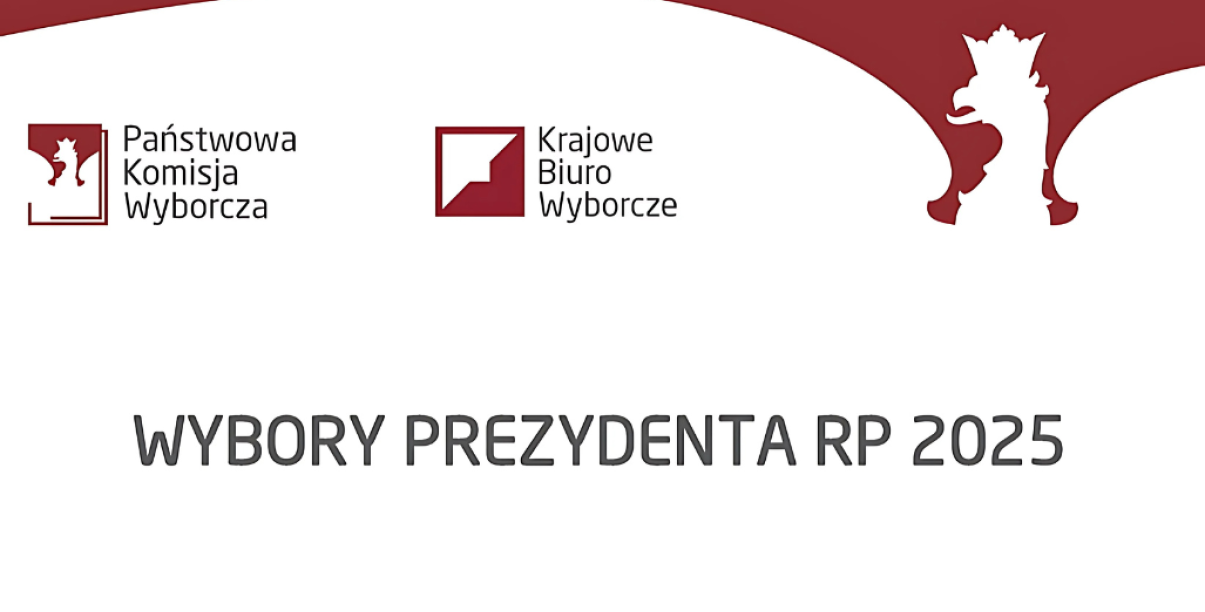 Grafika ozdobna z napisem Wybory Prezydenta RP 2025