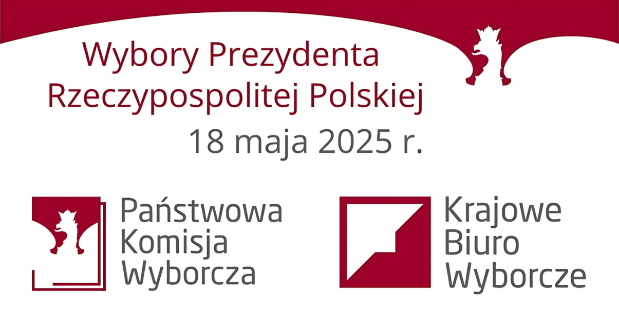 Grafika ozdobna z napisem Wybory Prezydenta Rzeczypospolitej Polskiej