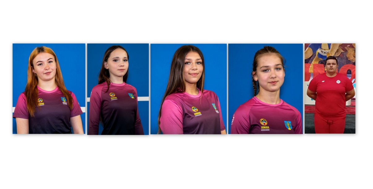 Kolaż zdjęć zawodników powołanych na ME w strojach sportowych i na niebieskim tle