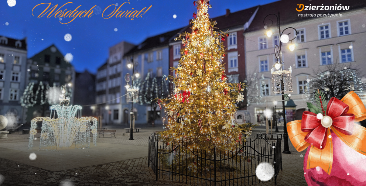 Zdjęcie świątecznie ustrojonego rynku