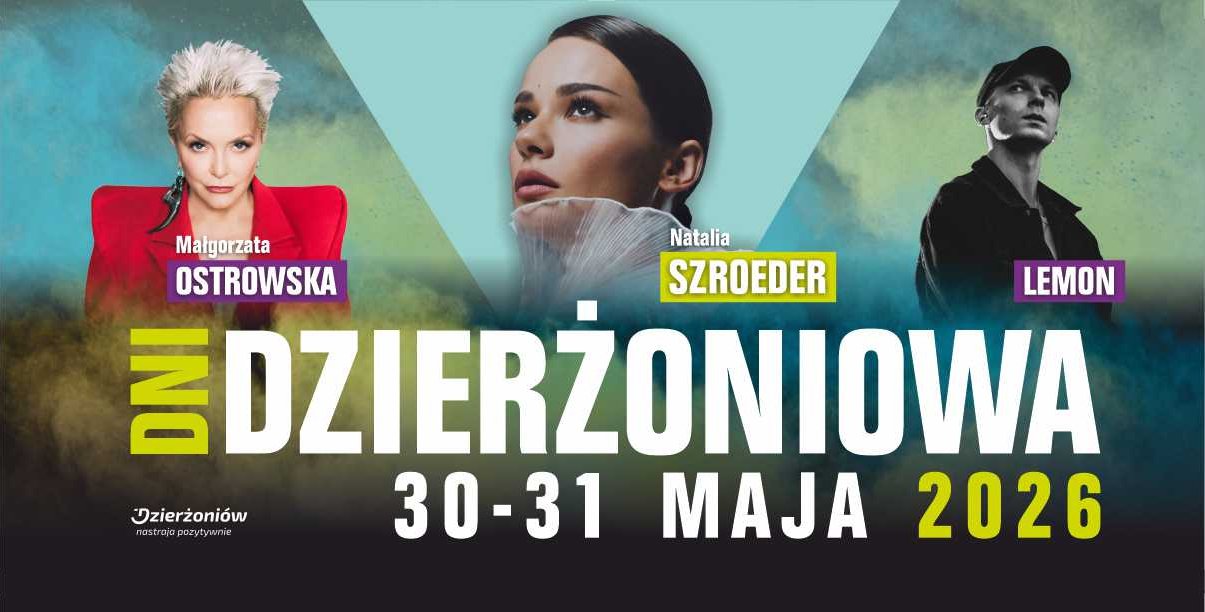 Grafika na Dni Dzierzioniowa 2026. Na niej Małgorzata Ostrowska, Natalia Szroeder i Lemon