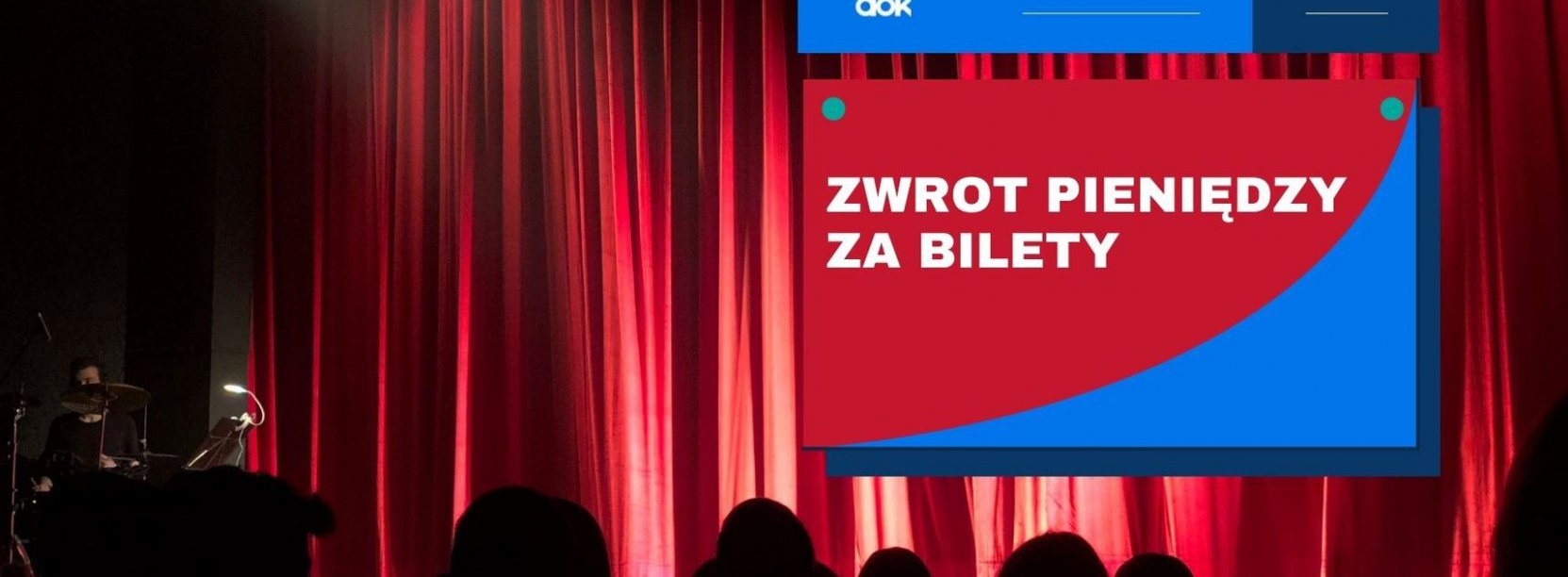 Scena z zasłoniętą czerwoną kurtyną 