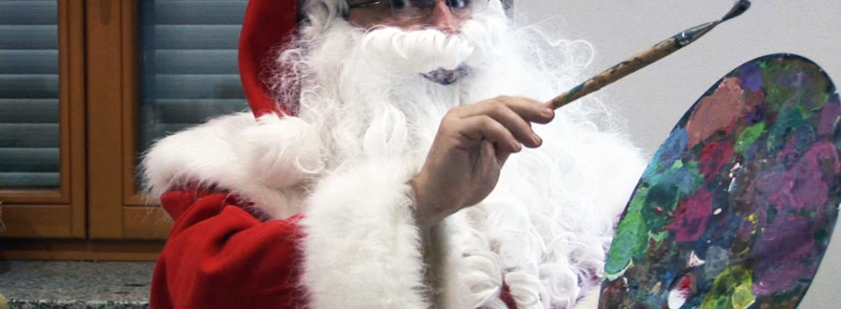 Mikołaj trzymający paletę malarską