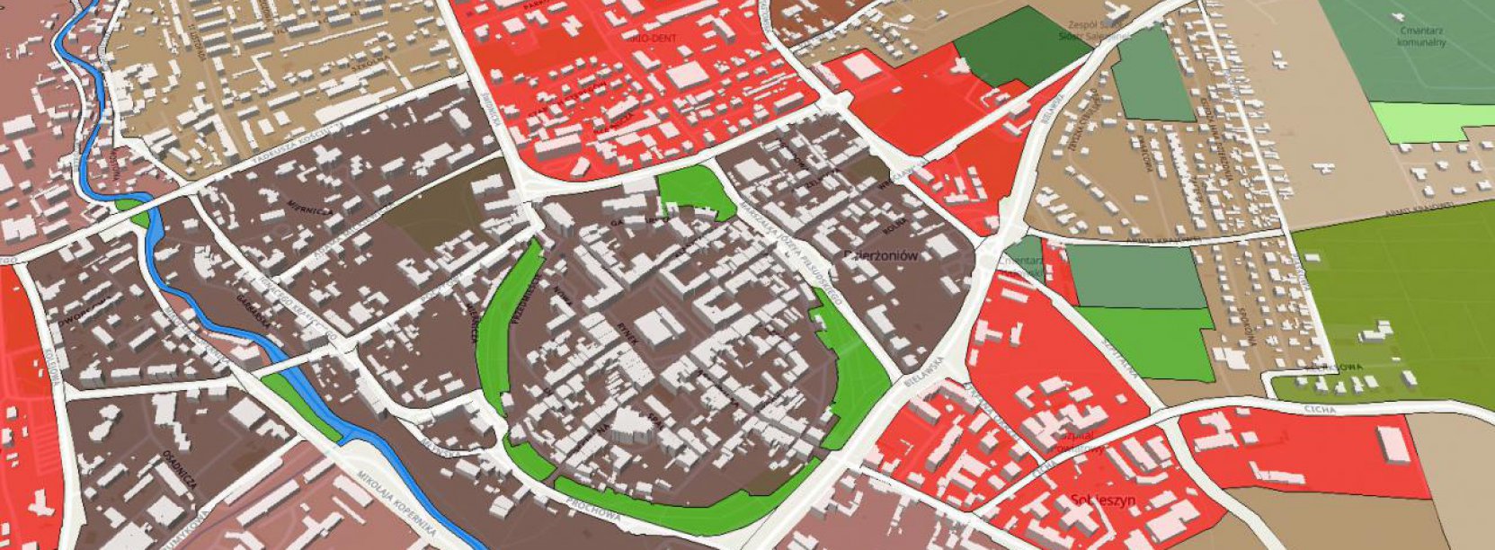 Plan centrum Dzierżoniowa