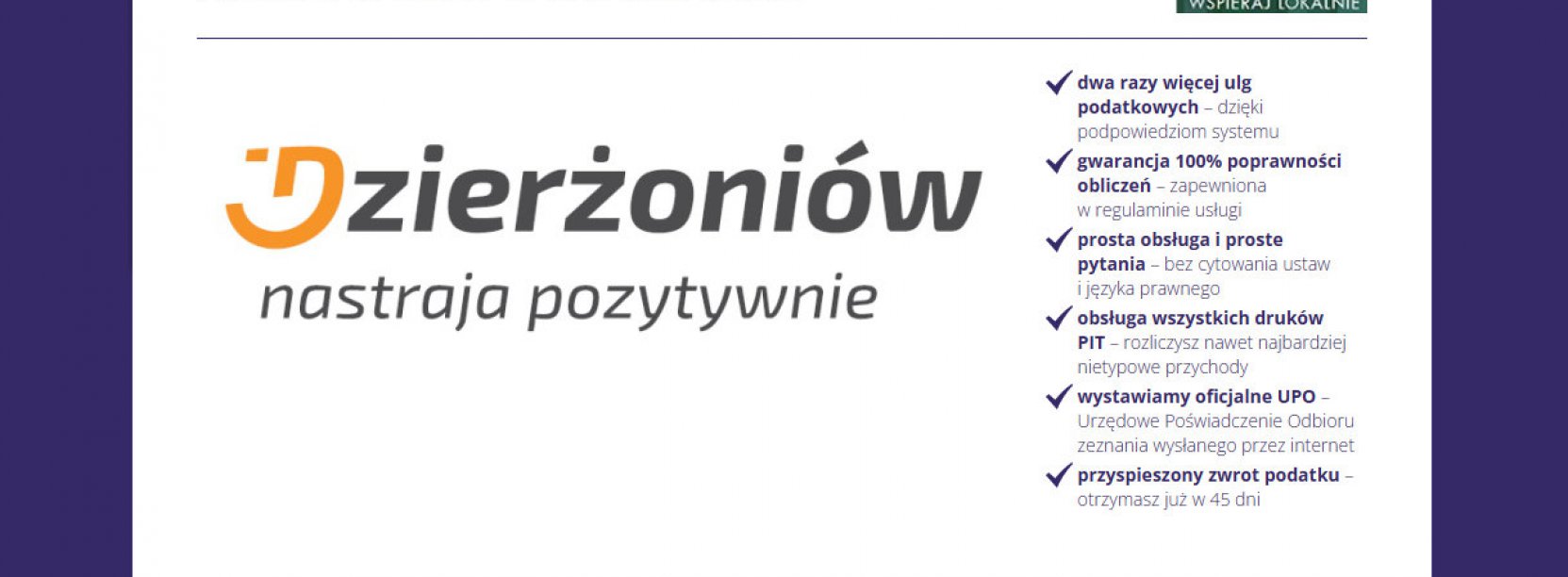 Napis Dzierżoniów nastraja pozytywnie na białym tle