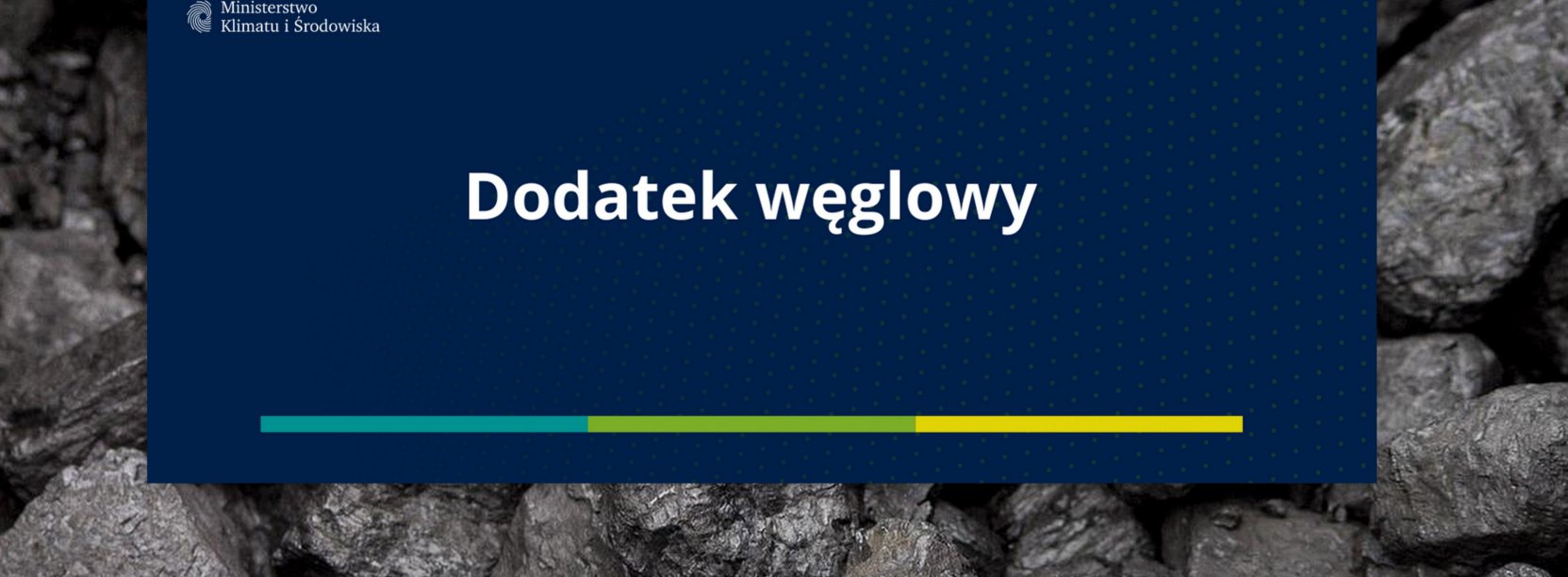 Grafika - granatowe tło i napis Dodatek Węglowy