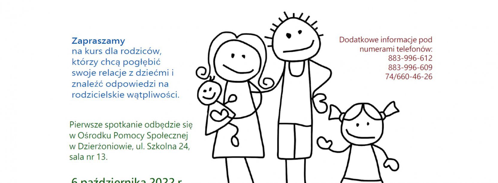 rysunek rodziny, a obok informacje zawarte w tekście