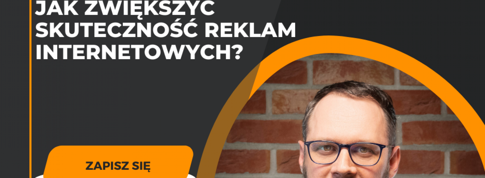 Grafika ze zdjęciem twarzy mężczyzny i informacje zawart w tekście