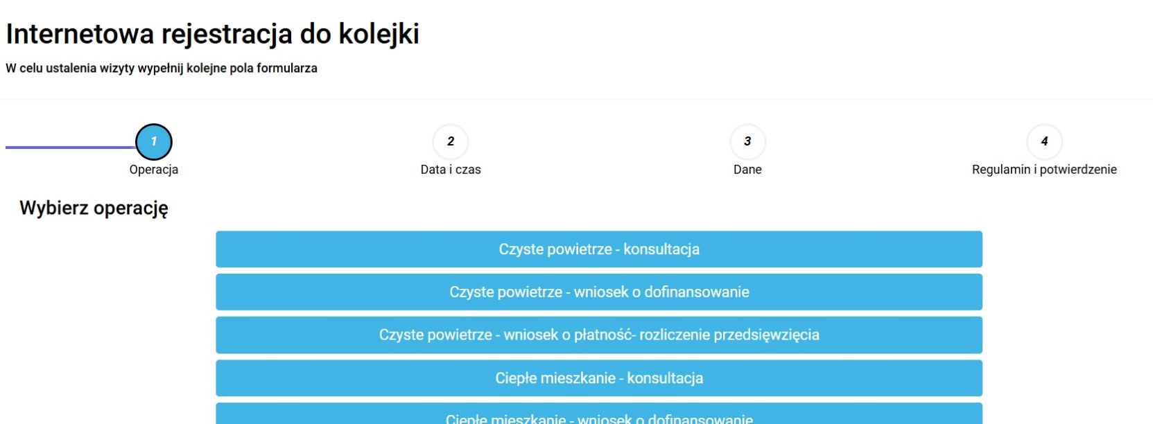 Monitor systemu kolejkowego w punkcie Czyste Powietrze