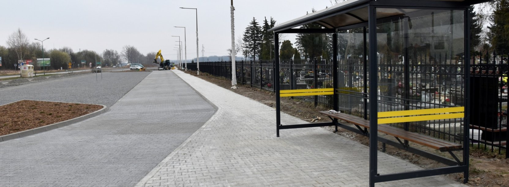 przystanek autobusowy w tle remont parkingu