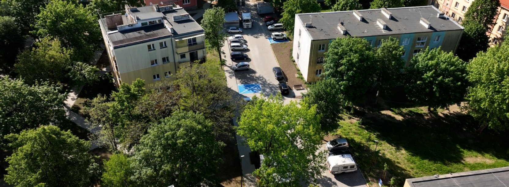 Osiedle Kolorowe w Dzierżoniowie z lotu ptaka