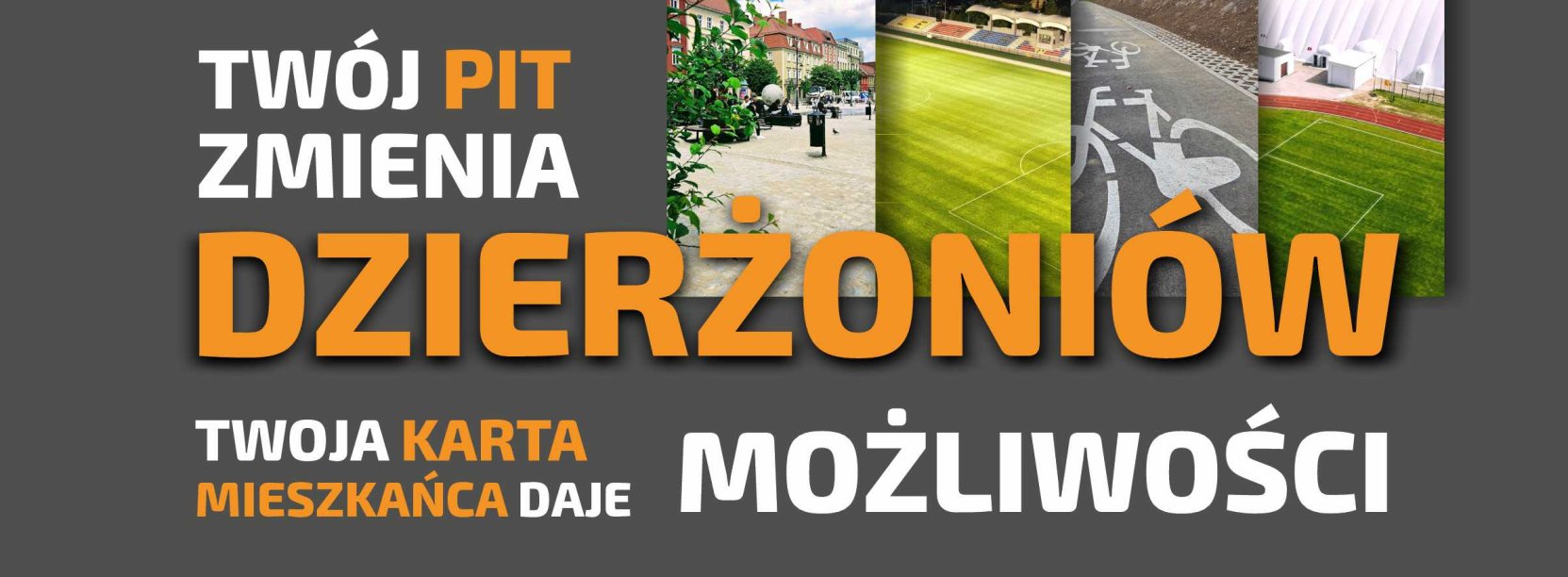 grafika z napisem Twój pit zmienia Dzierżoniów twoja karta daje możliwości