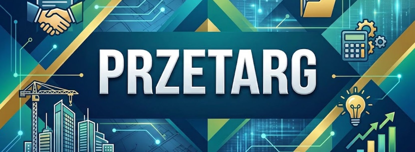 Grafika ozdobna z napisem "Przetarg"