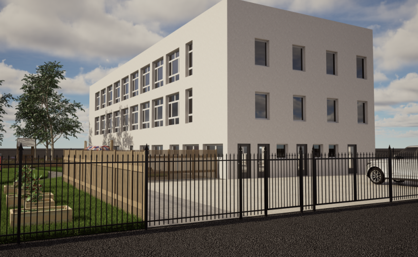 Wizualizacja nowego budynku żłobka miejskiego po modernizacji