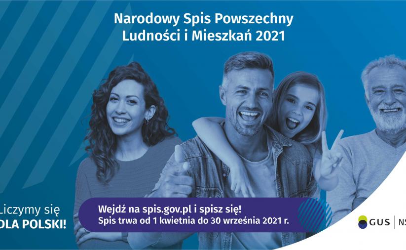 Plakat informujący o narodowym spisie powszechnym