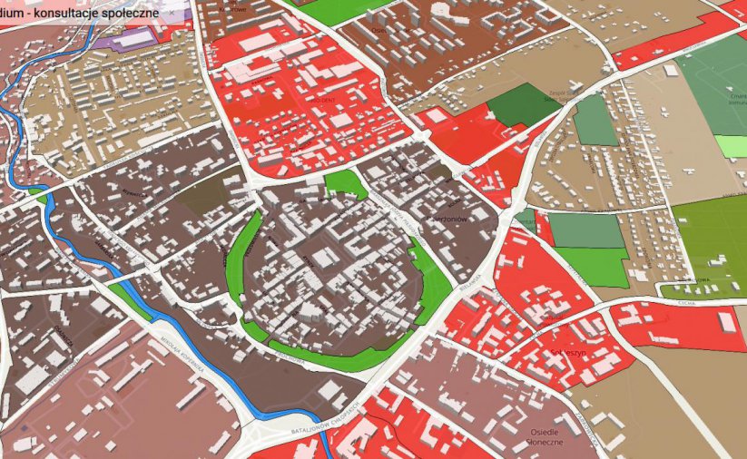 Plan centrum Dzierżoniowa
