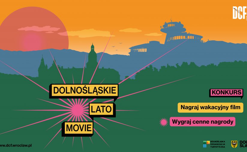 grafika. Napis dolnośląskie lato movie. 