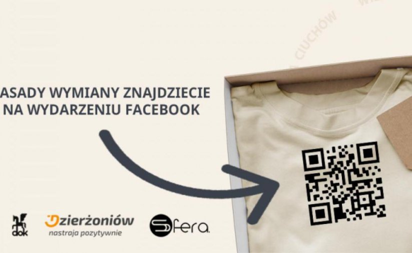 Kod QR na złożonej w kostkę koszulce