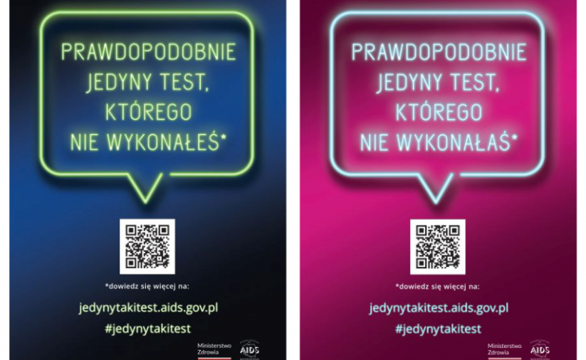 grafika: na różowym tle napis: prawdopodobnie jedyny taki test, którego nie zrobiłeś, logo ministerstwa zdrowia