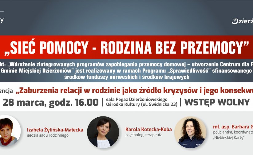 Plakat z tytułem projektu i zdjęciem twarzy trzech kobiet