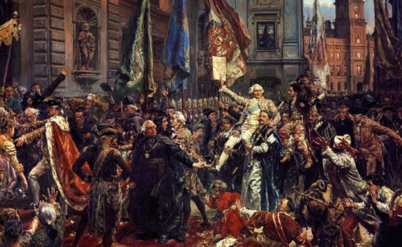 Obraz Jana Matejki ukazujący radość po uchwaleniu Konstytucji 3 maja. 
