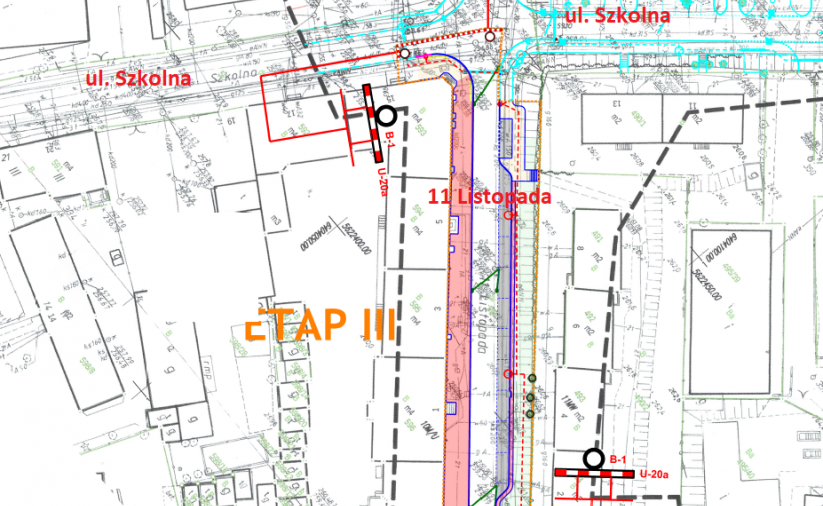 plan miastaz ul. 11 Listopada i Szkolną